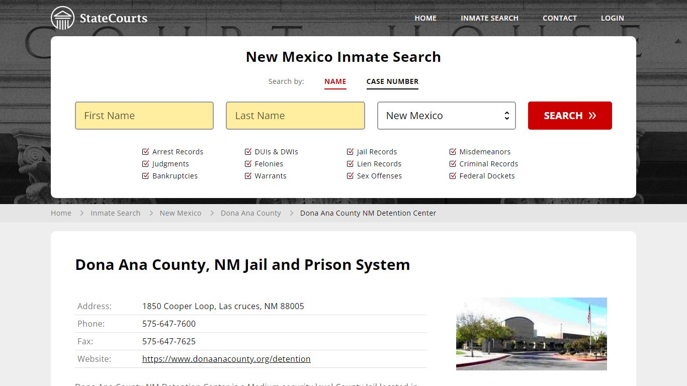 Dona Ana County NM Detention Center Inmate Records Search, New Mexico ...